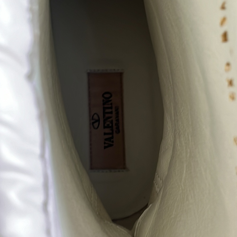 VALENTINO GARAVANI Rockstud Leather Biker Snow Winter Boots White Size 40, NEW - Picture 14 of 17